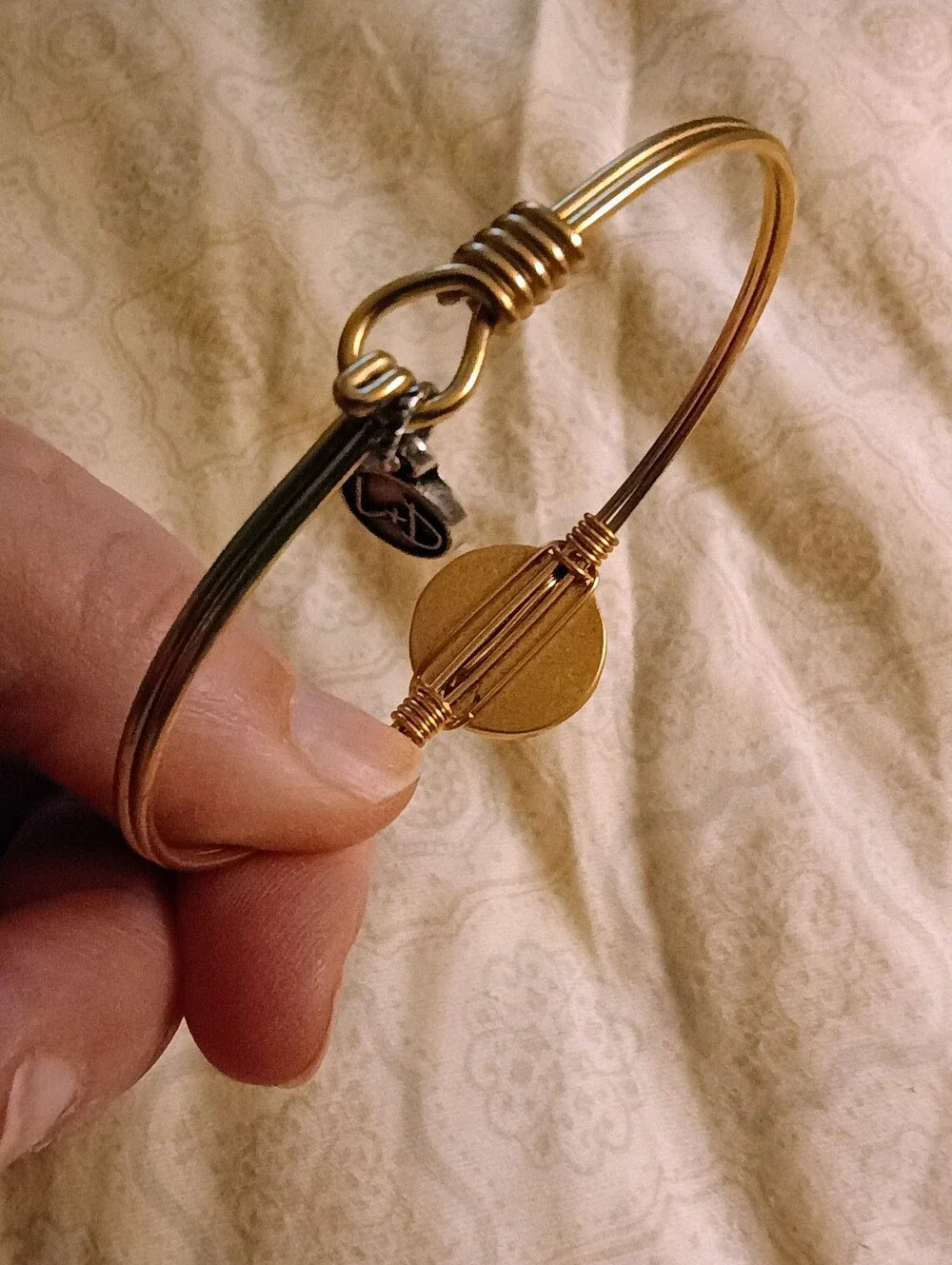 Luca + Danni Blue Enamel Fish Gold-Tone Wire Bangle